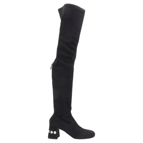 miu miu over-the-knee boots ebay|Miu Miu Black Over.